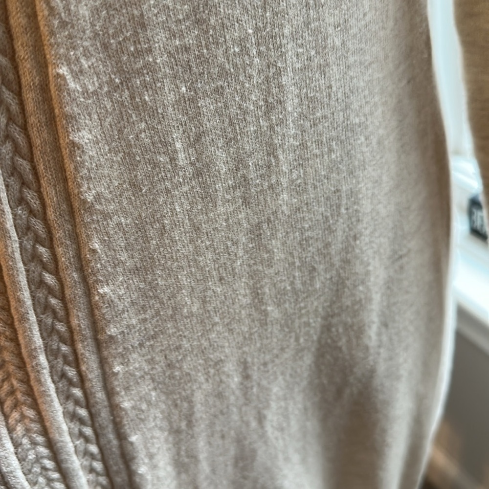The White Company Oatmeal Merino/Cotton Long Open Cardigan, Medium, VGUC - Picture 4 of 8